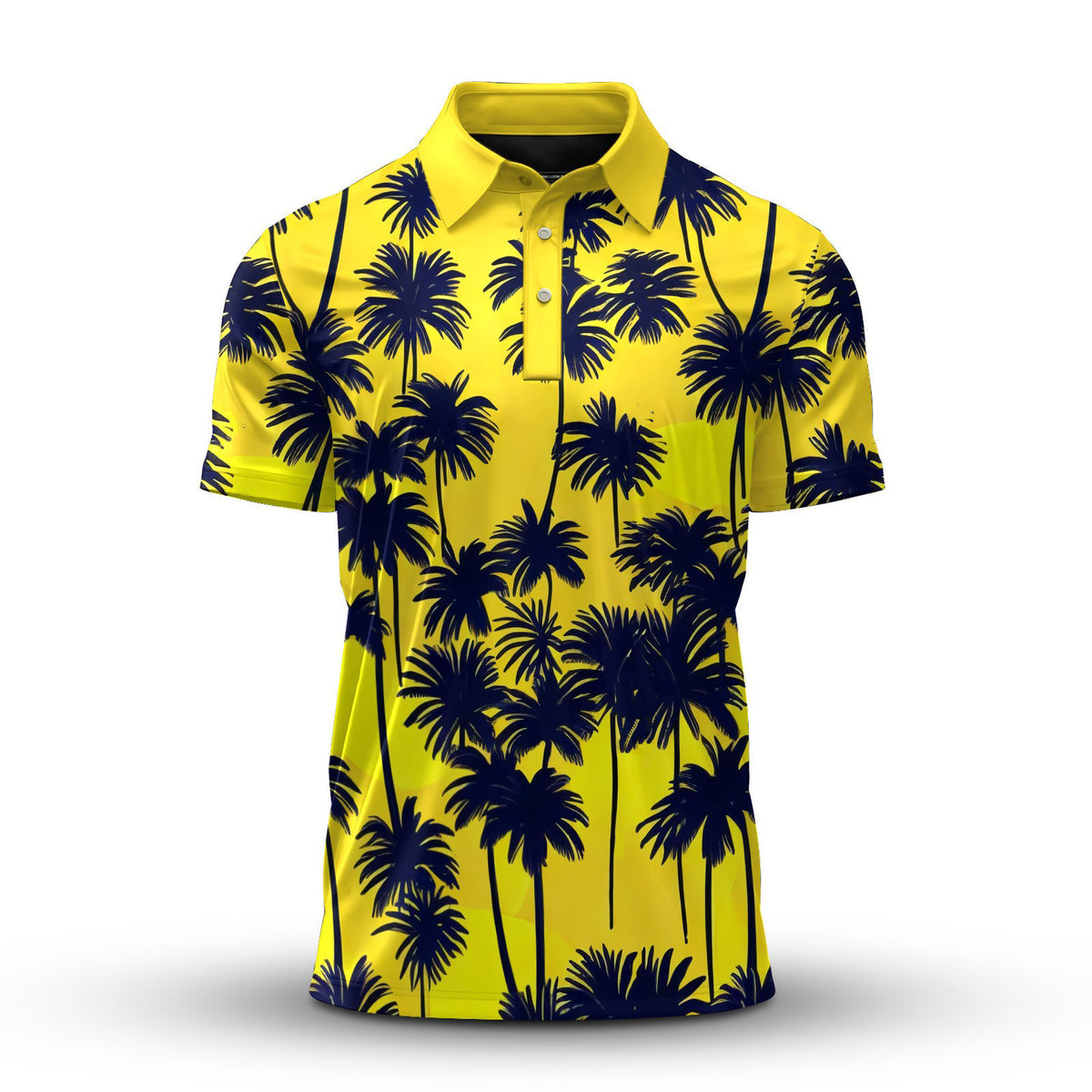 Yellow Black Palm 2026 Men Polo Shirt