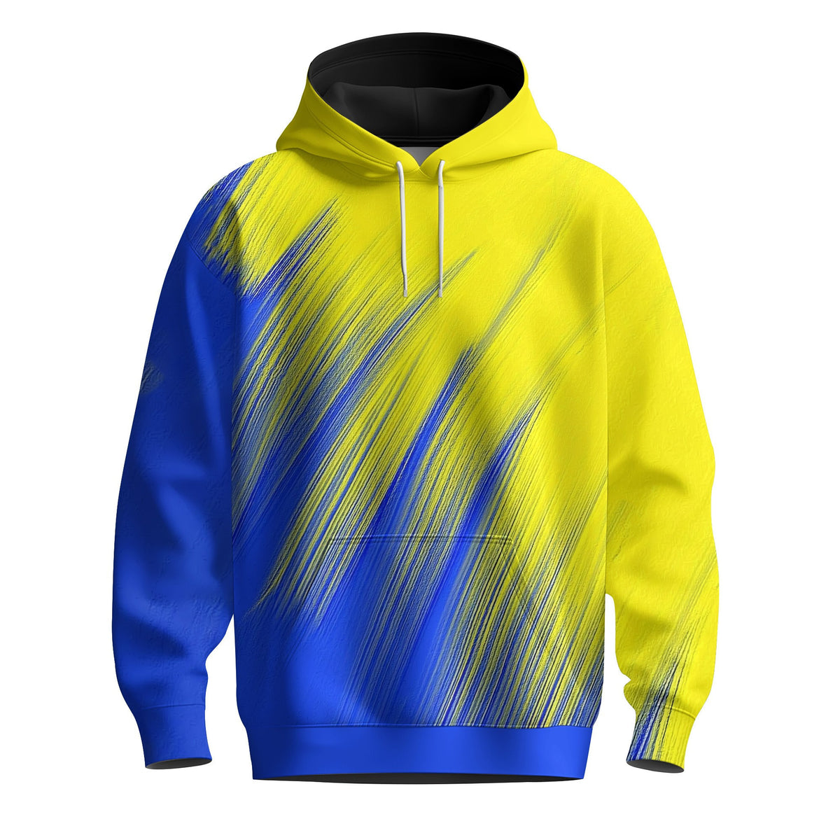 Yellow Blue Painting Men Hoodie