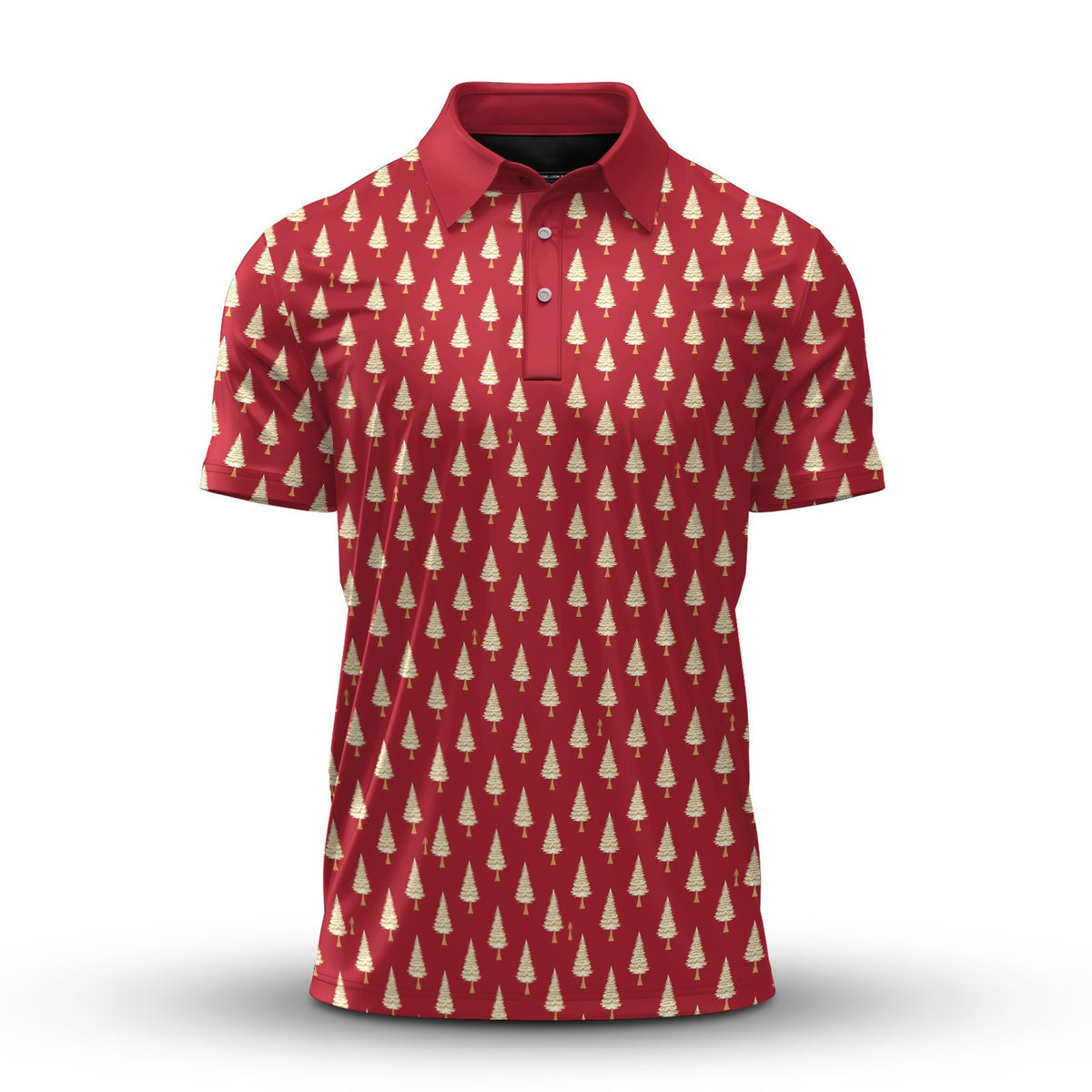 Red Christmas Tree Men Polo Shirt