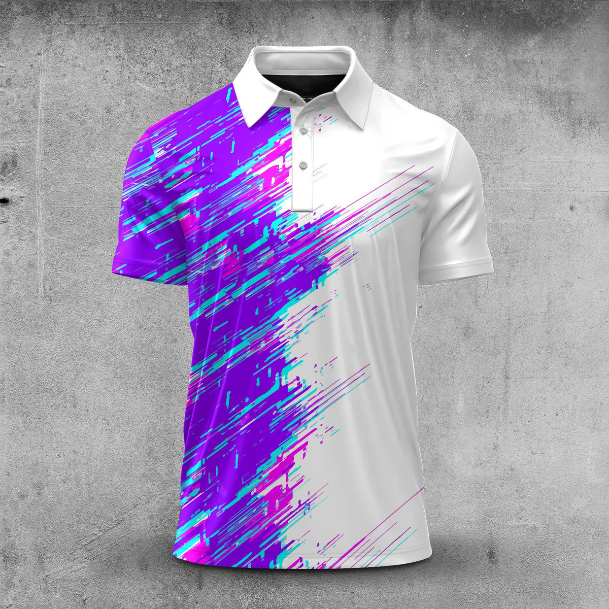 Purple And Pink Men Polo Shirt