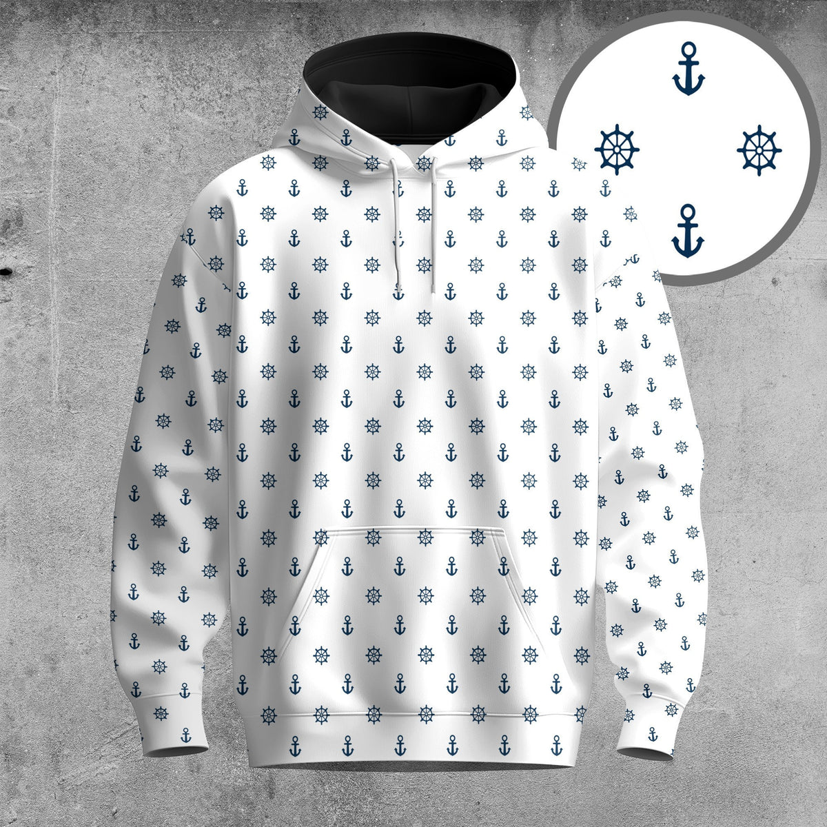 White Rudder And Anchor 2026 Men Hoodie