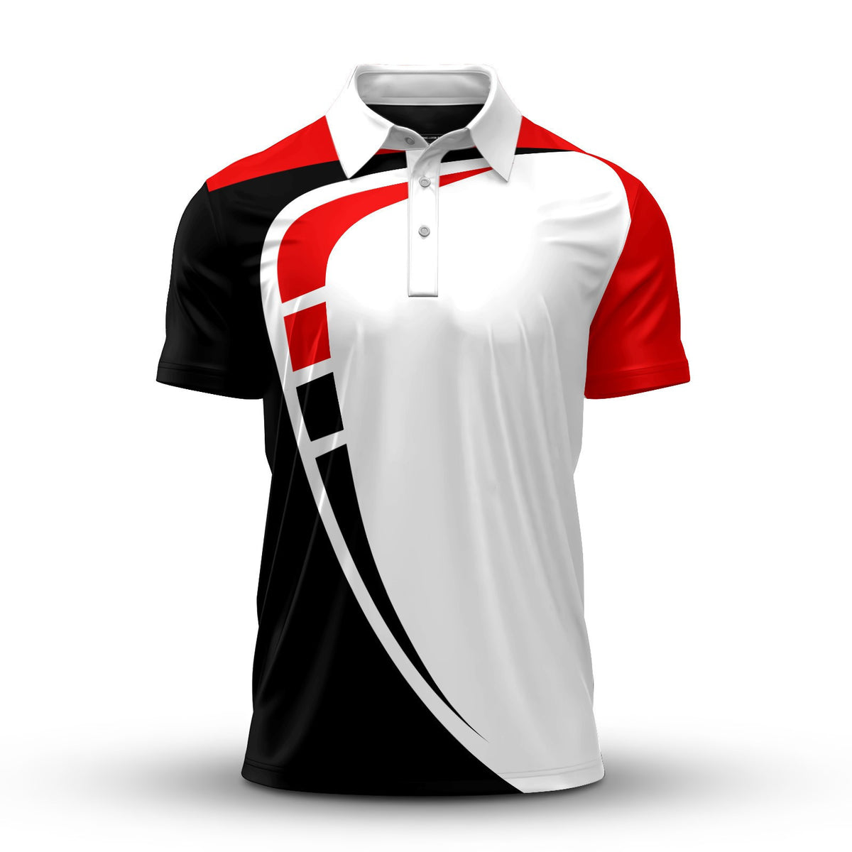 Red Black Men Polo Shirt