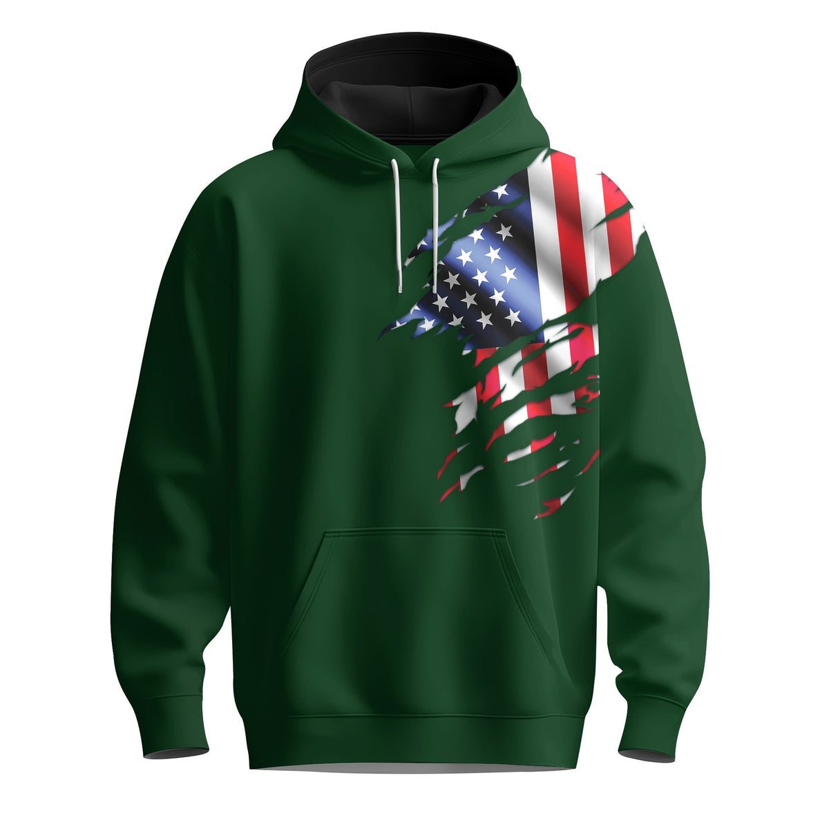 USA Flag Brand Green Men Hoodie