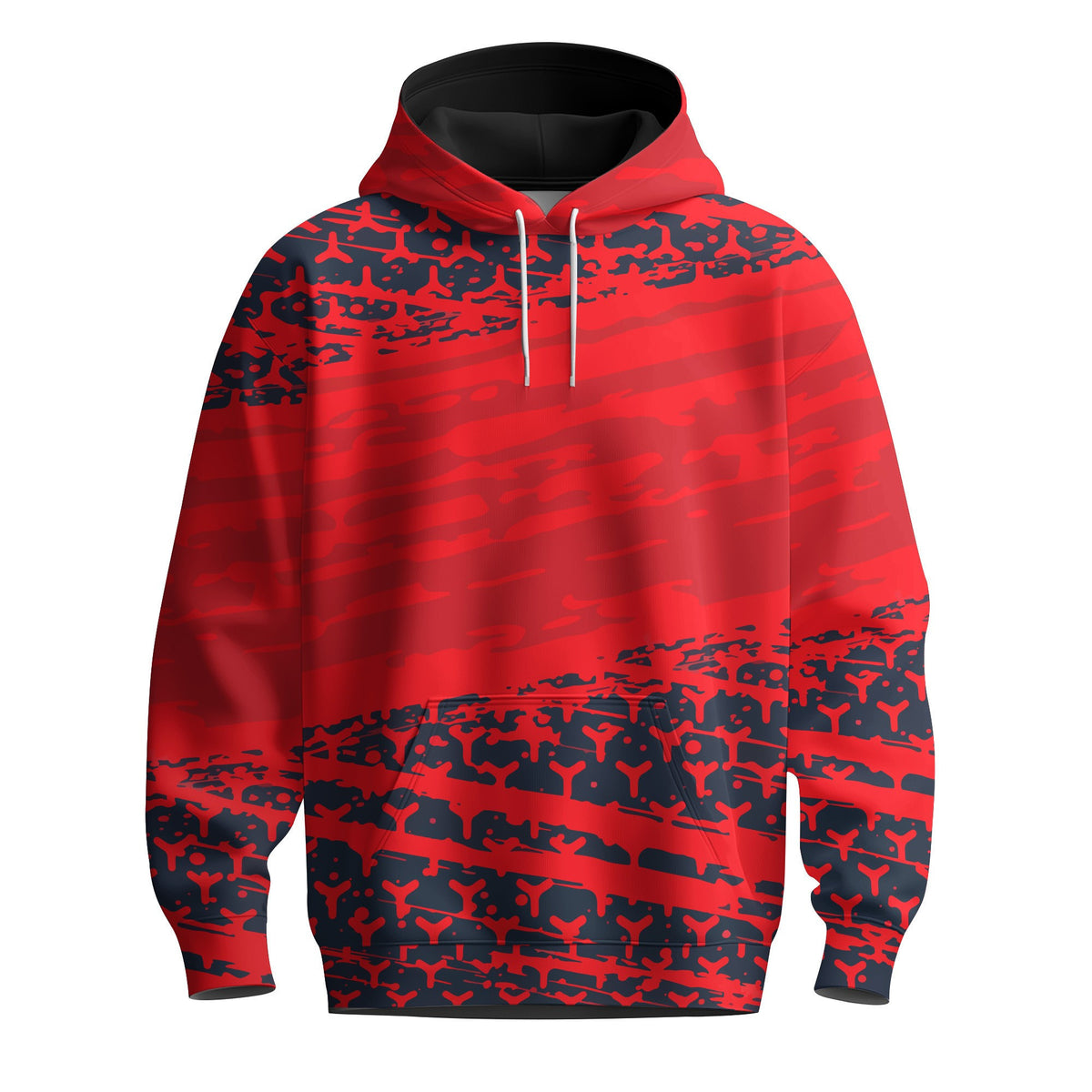 2026 Red Black Dynamic Sport Pattern Men Hoodie