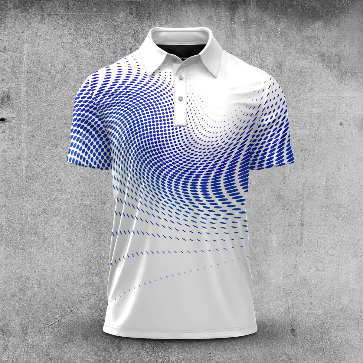 Dynamic Sporty Blue Pattern Men Polo Shirt