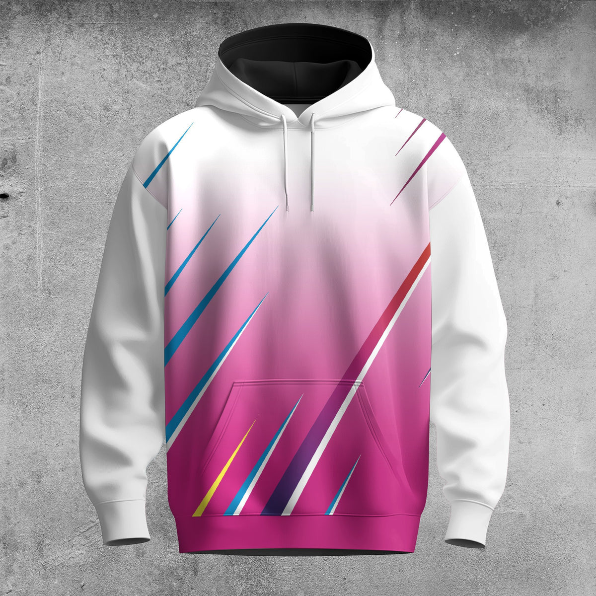 Pink & White Men Hoodie