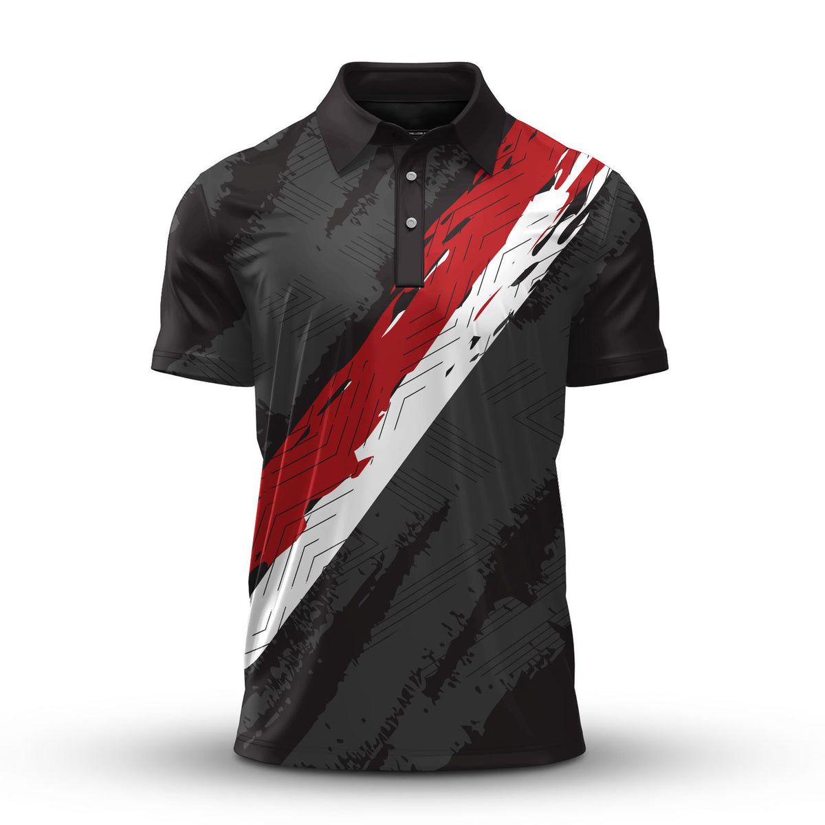 Black Red White Diagonal 2026 Men Polo Shirt