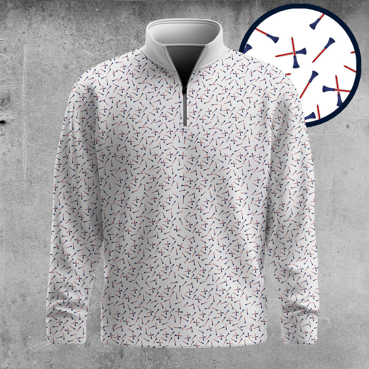 America Golf Tee Pattern 2026 Men Quarter-zip Pullover