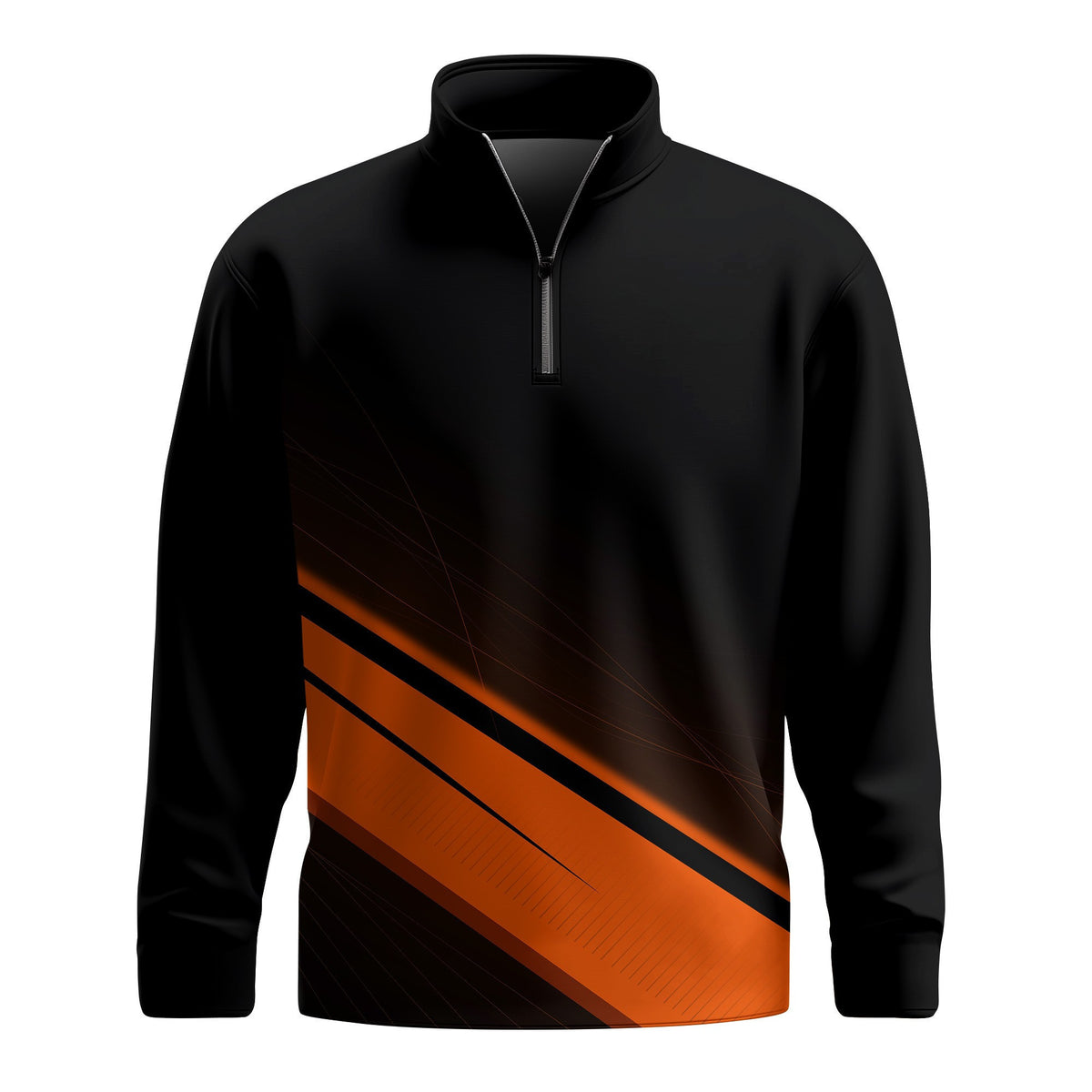 Black Orange Men Quarter-zip Pullover