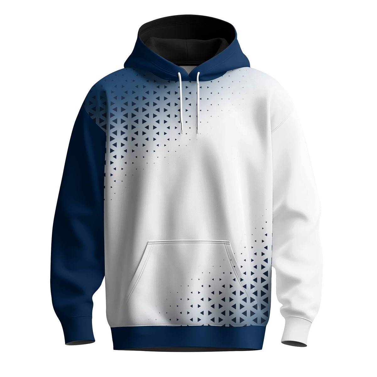 Blue Triangle Half Pattern Men Hoodie