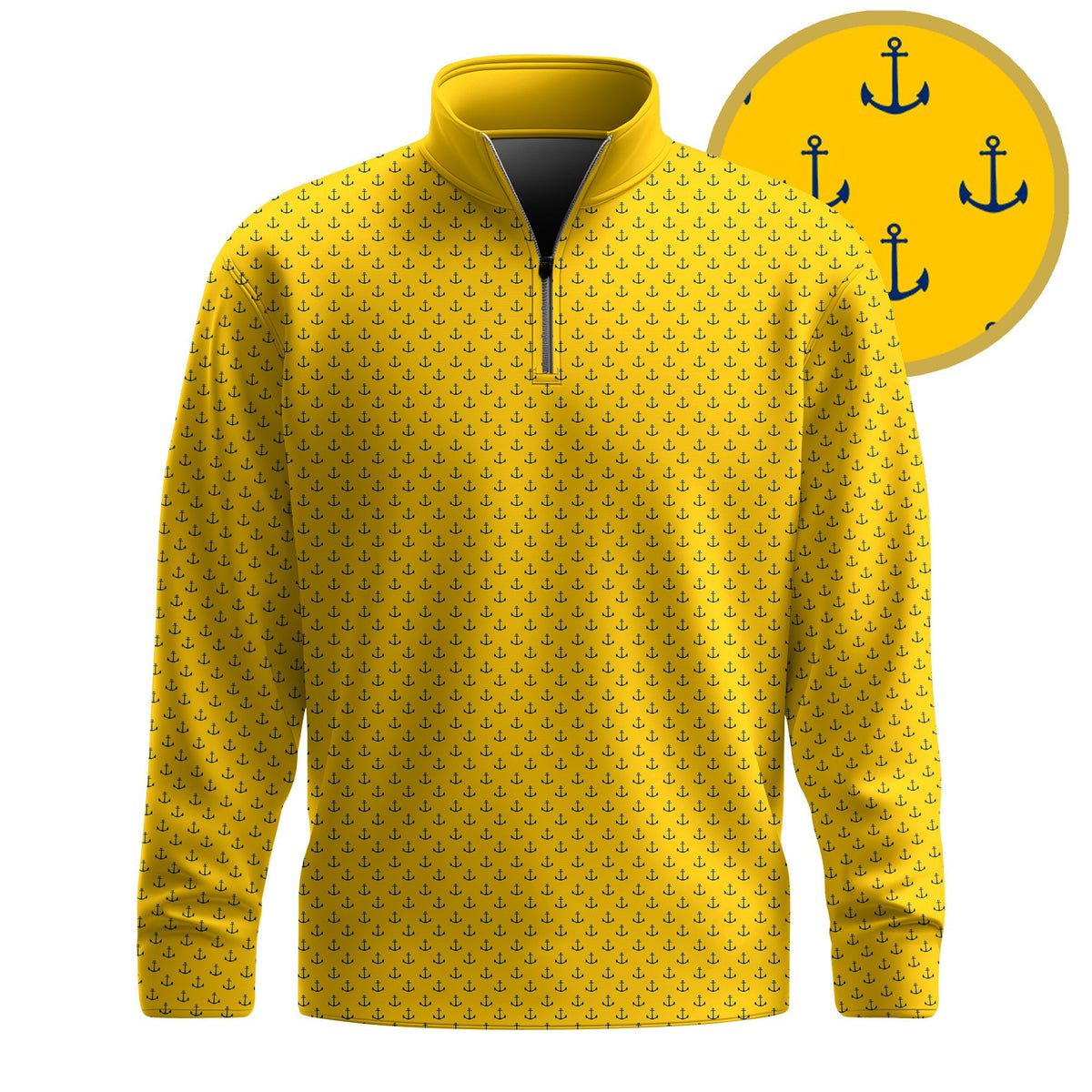 Yellow Blue Anchor 2026 Men Quarter-zip Pullover