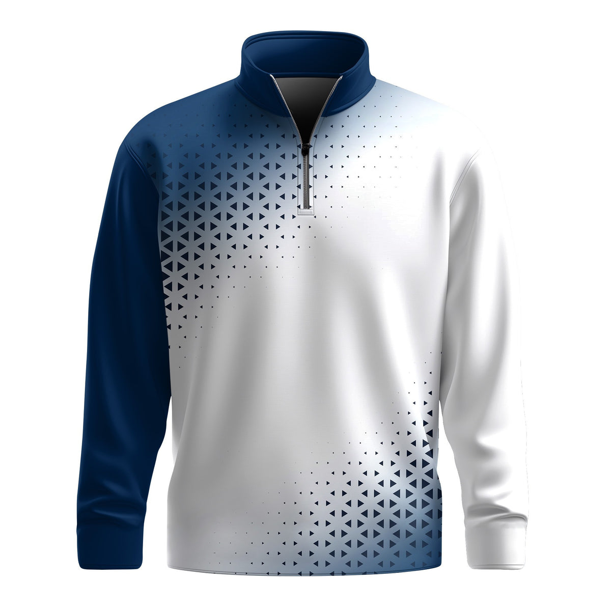 Blue Triangle Half Pattern Men Quarter-zip Pullover
