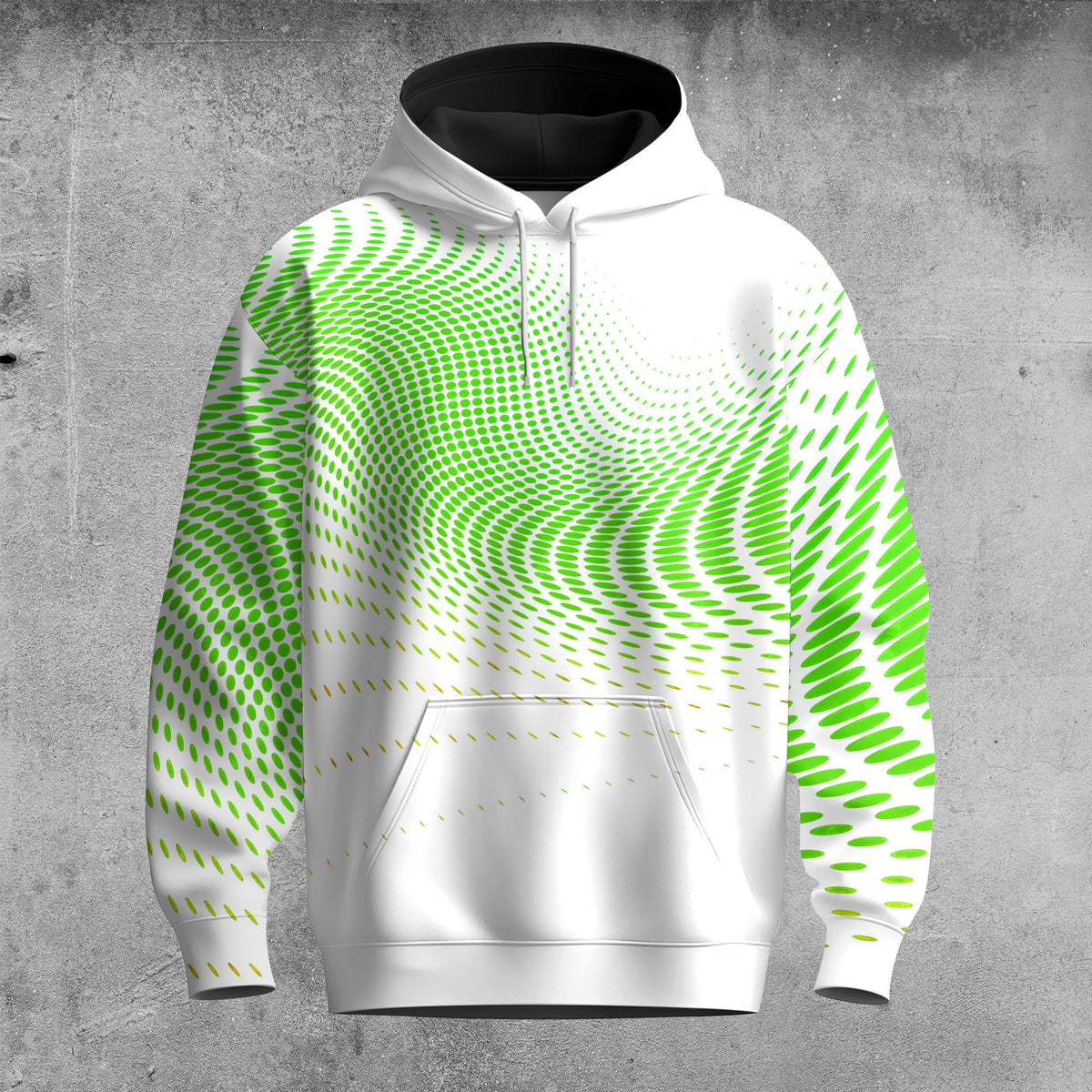 Dynamic Sporty Green Pattern Men Hoodie