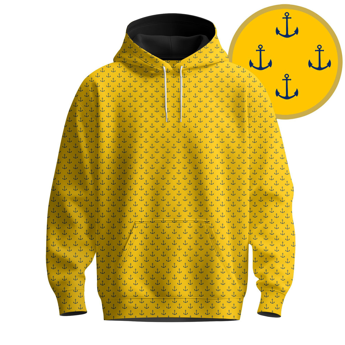 Yellow Blue Anchor 2026 Men Hoodie