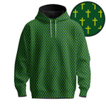 Green Yellow Cross Pattern Men Hoodie