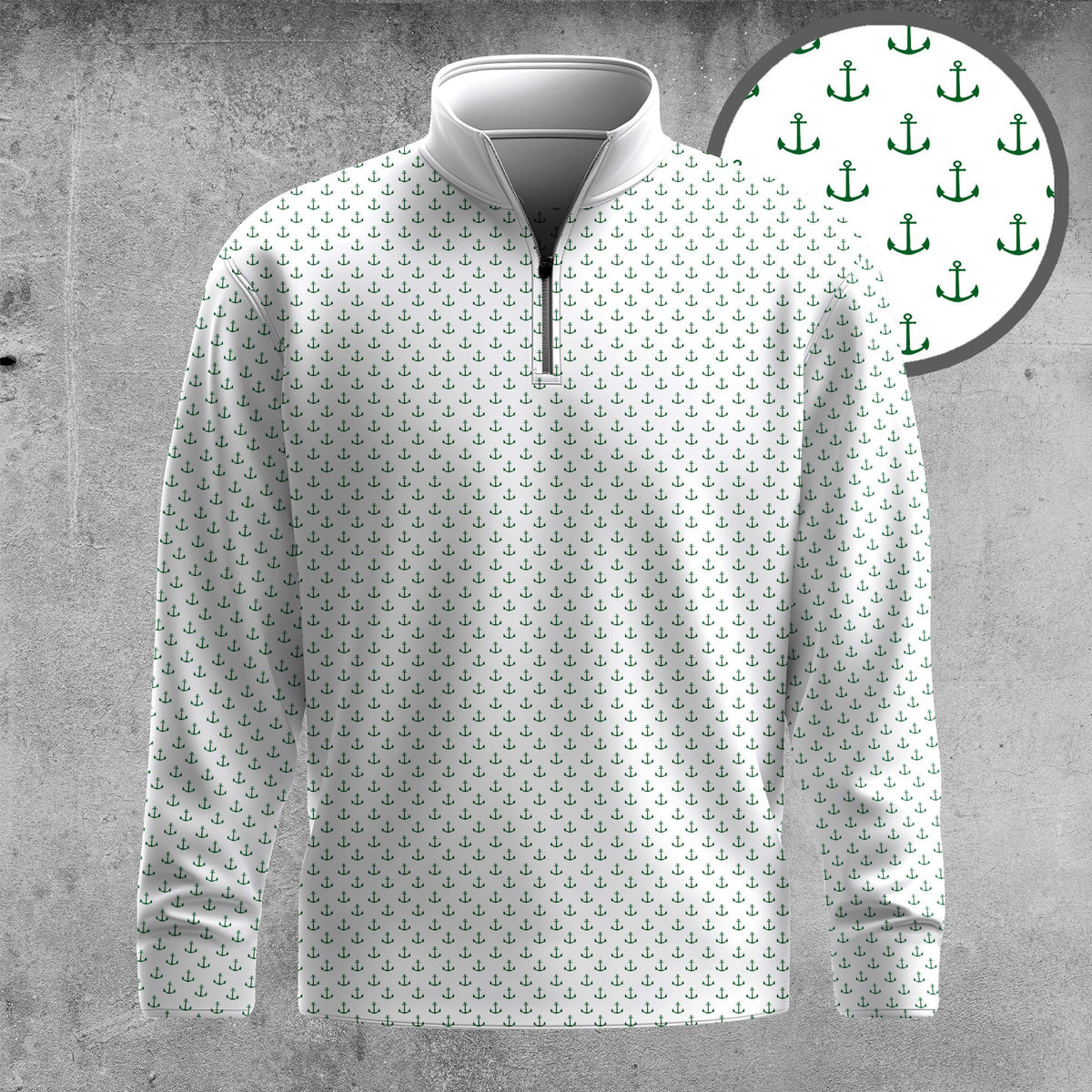 White Anchor Men Quarter-zip Pullover