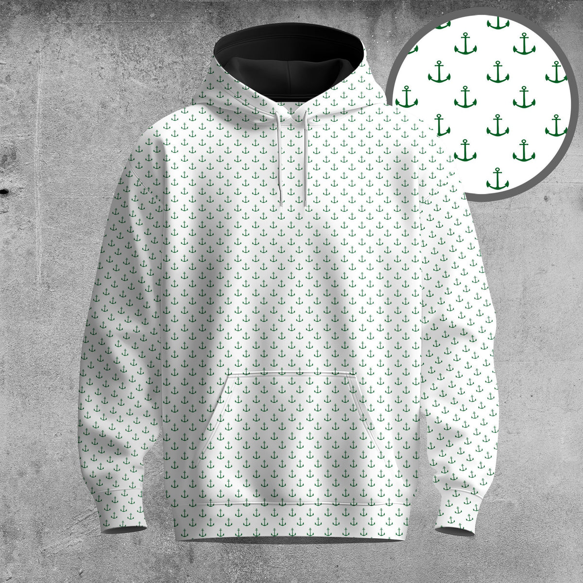 White Anchor Men Hoodie
