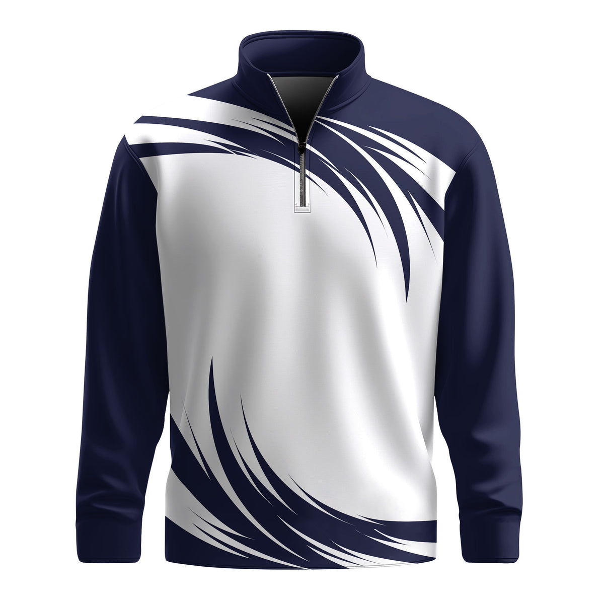 Blue Eddy White Men Quarter-zip Pullover