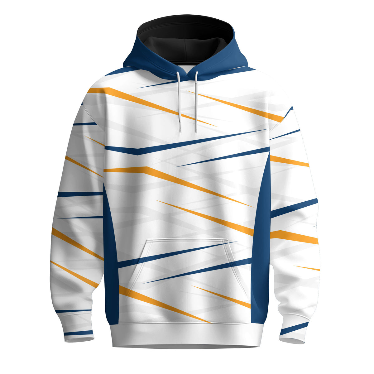 2026 Blue Yellow Sharp Pattern Men Hoodie