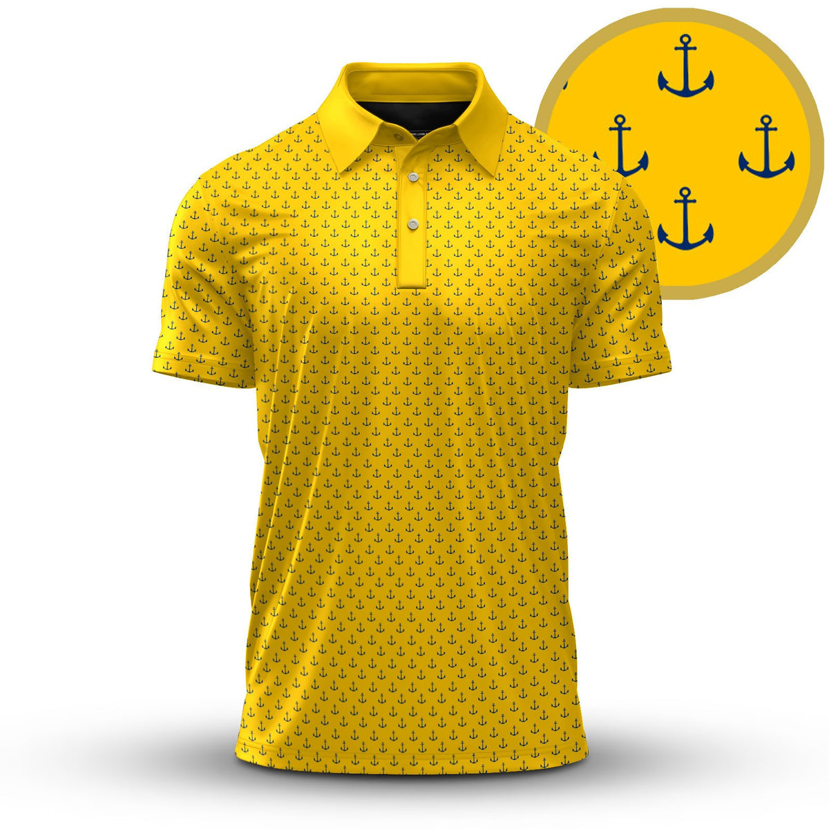 Yellow Blue Anchor 2026 Men Polo Shirt