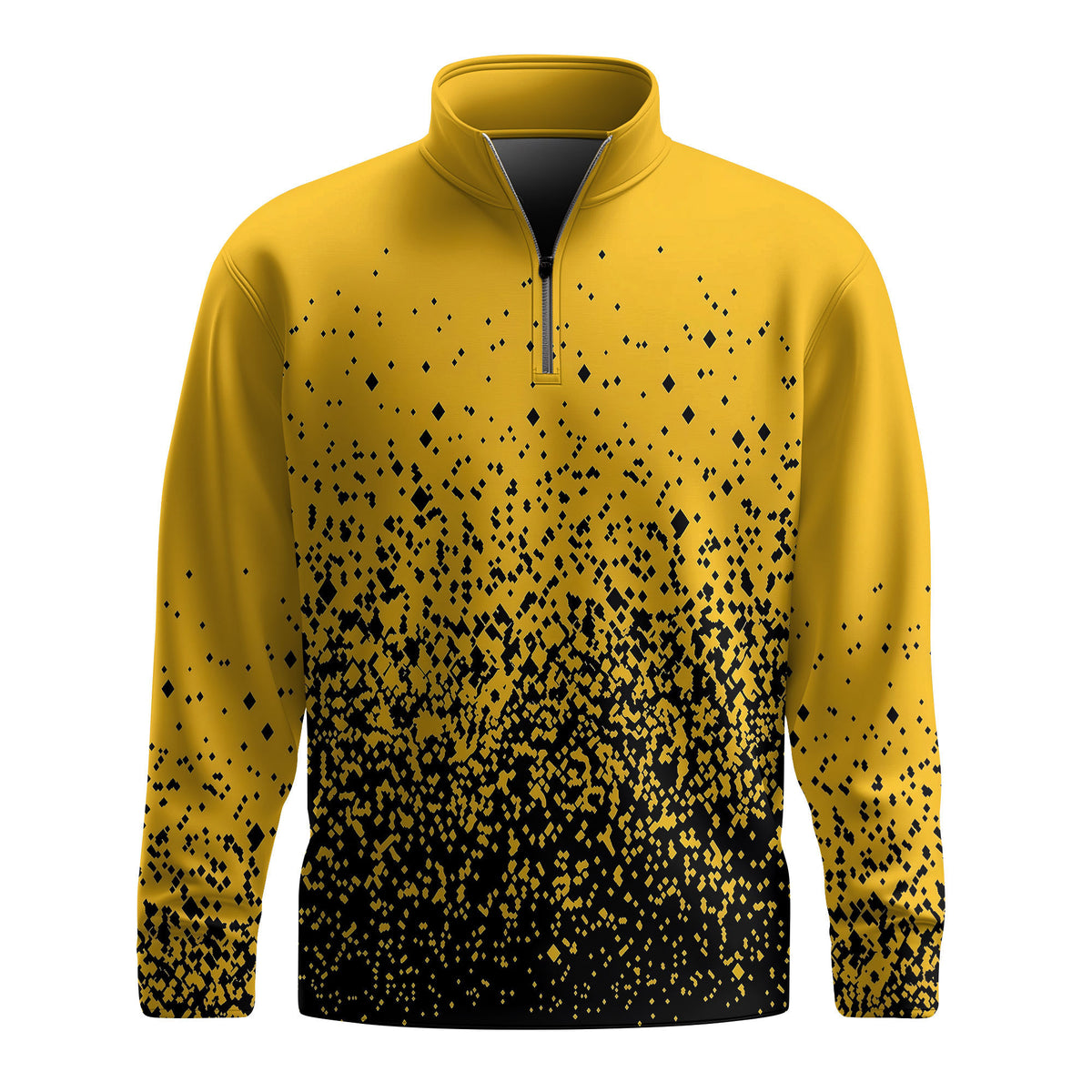 Black Yellow Pattern 2026 Men Quarter-zip Pullover