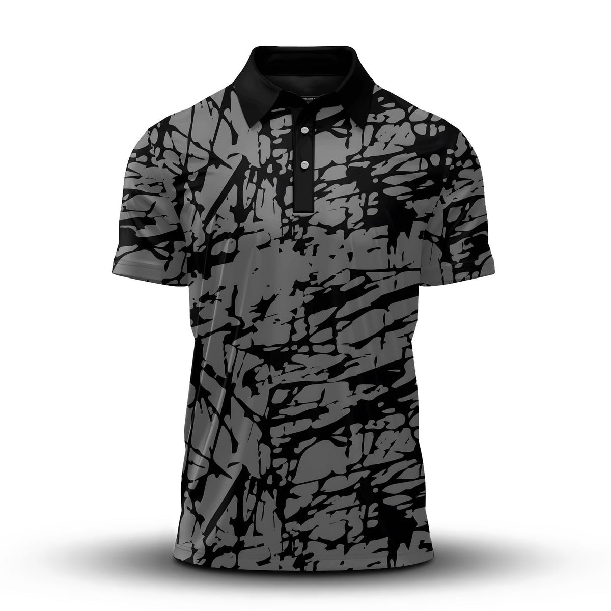 Black Grey Scratch 2027 Men Polo Shirt
