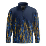 Blue Yellow Color Stains Men Quarter-zip Pullover