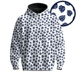 Blue White Pothos Men Hoodie