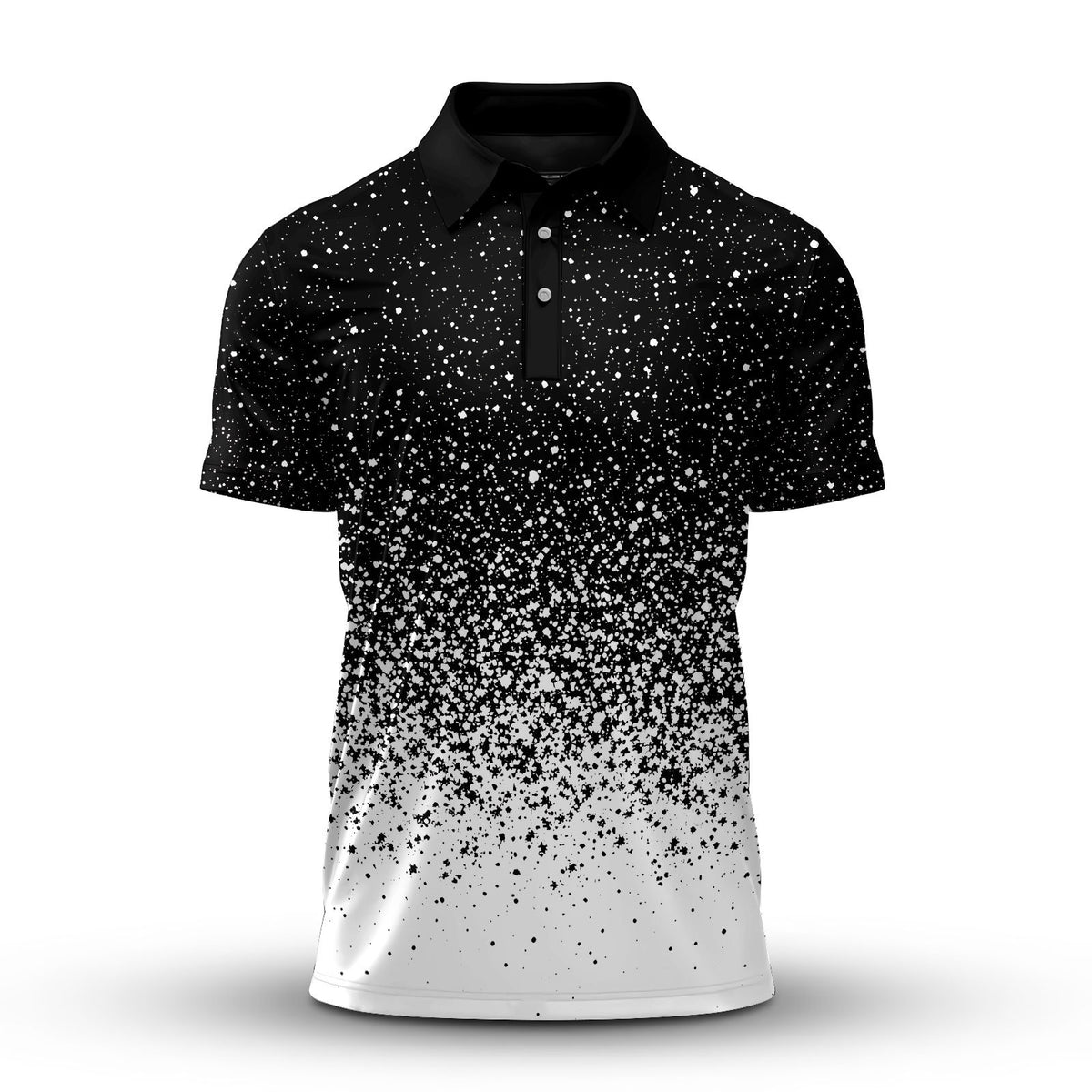 2026 B&W Dust Pattern Men Polo Shirt