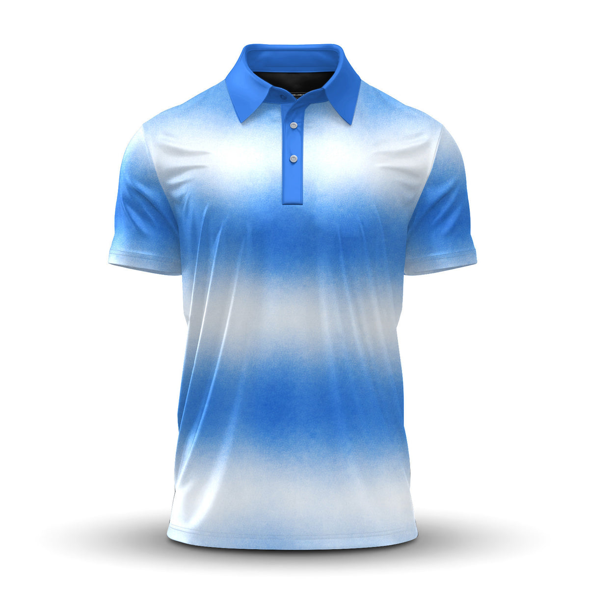 Ombre Blue White Men Polo Shirt