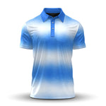 Ombre Blue White Men Polo Shirt