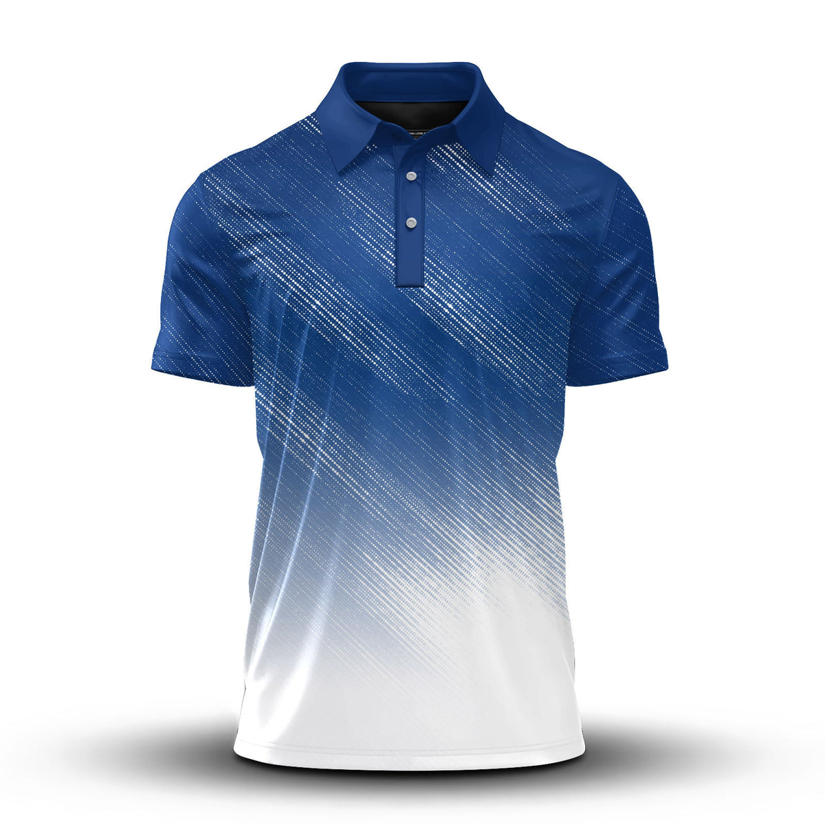 Blue White Gradient Style Men Polo Shirt