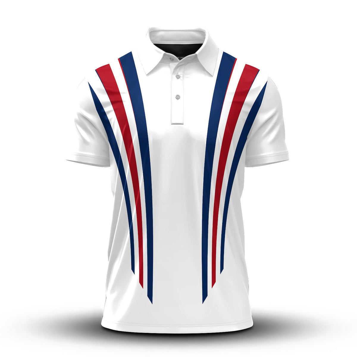 2027 Red Blue Lines White Men Polo Shirt