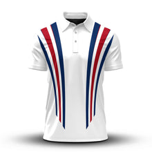 2027 Red Blue Lines White Men Polo Shirt