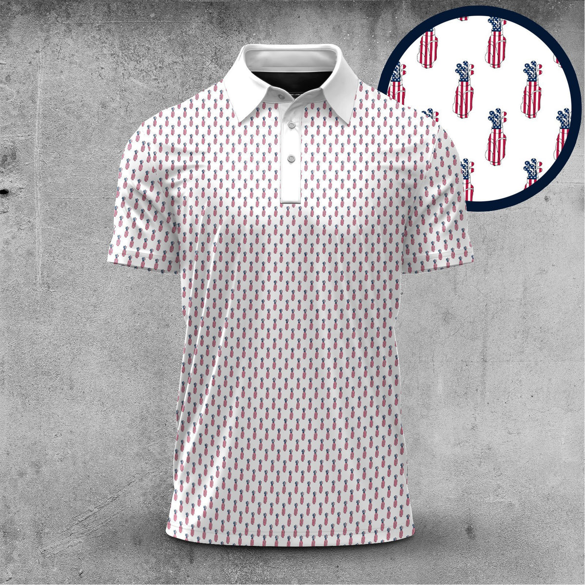 America Golf Gear Pattern 2026 Men Polo Shirt