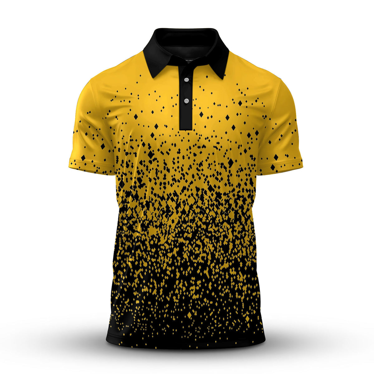 Black Yellow Pattern 2026 Men Polo Shirt