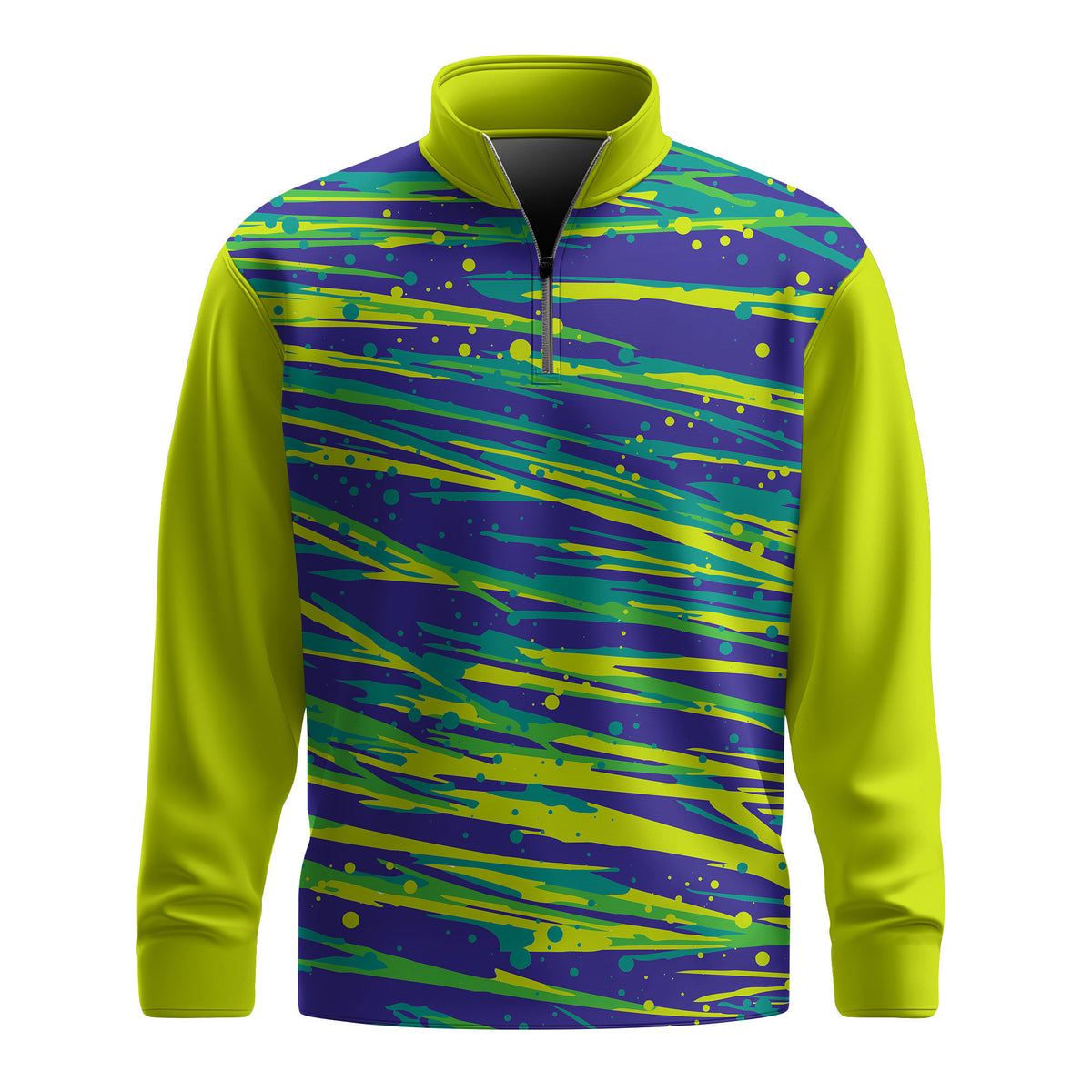 Light Green Blue Men Quarter-zip Pullover