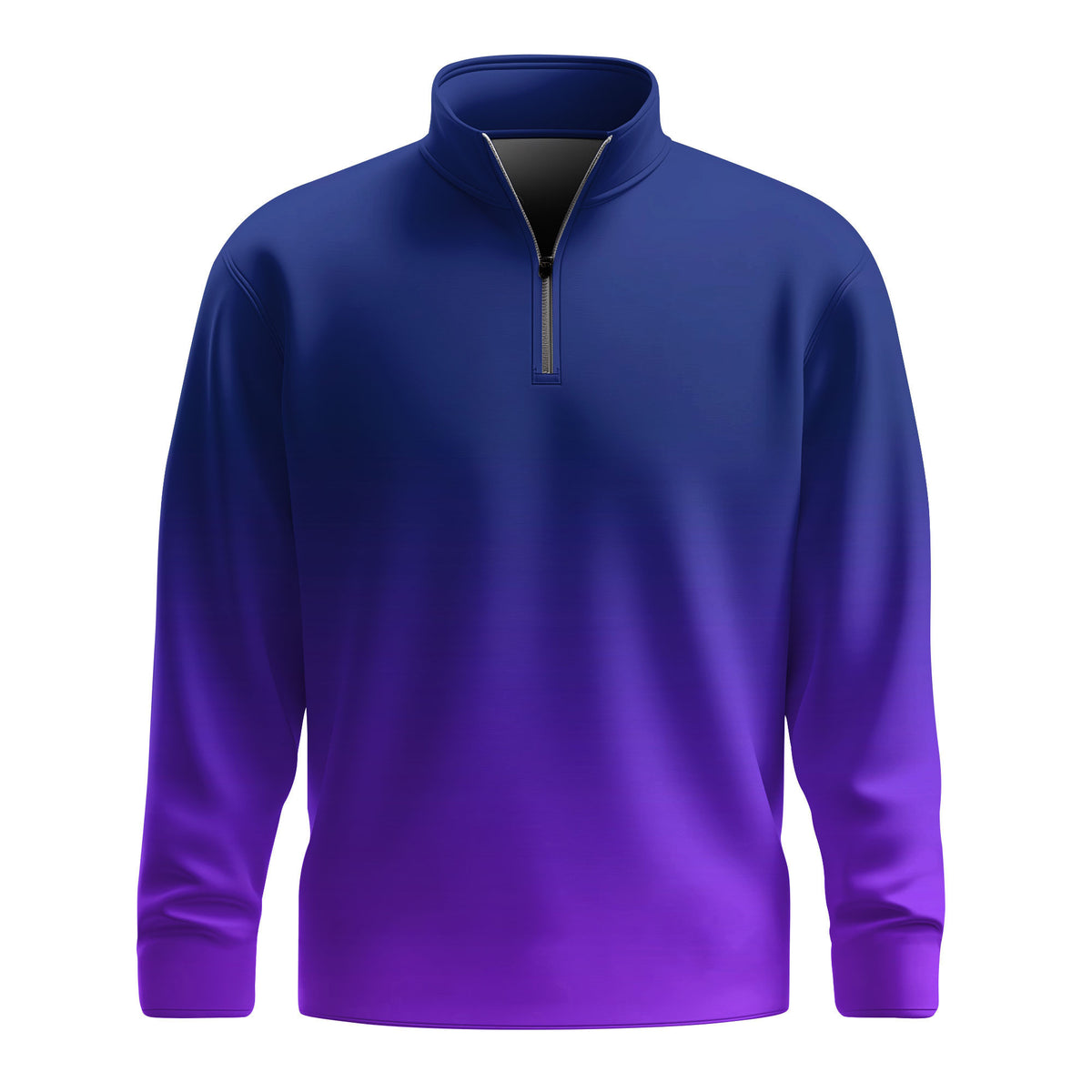 Gradient Blue Purple Men Quarter-zip Pullover