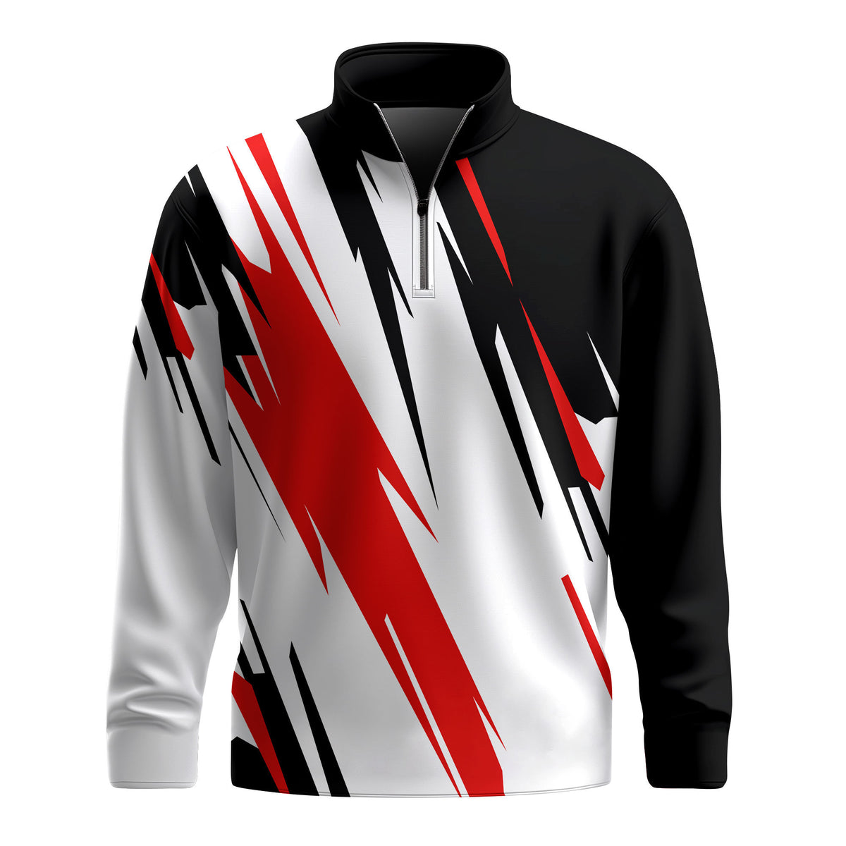 Black White Red 2026 Sporty Pattern Men Quarter-zip Pullover