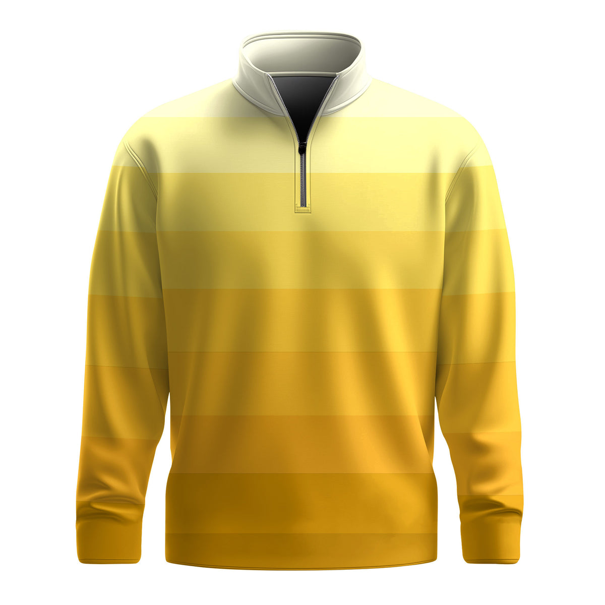 2026 Gradient Yellow Horizontal Lines Men Quarter-zip Pullover