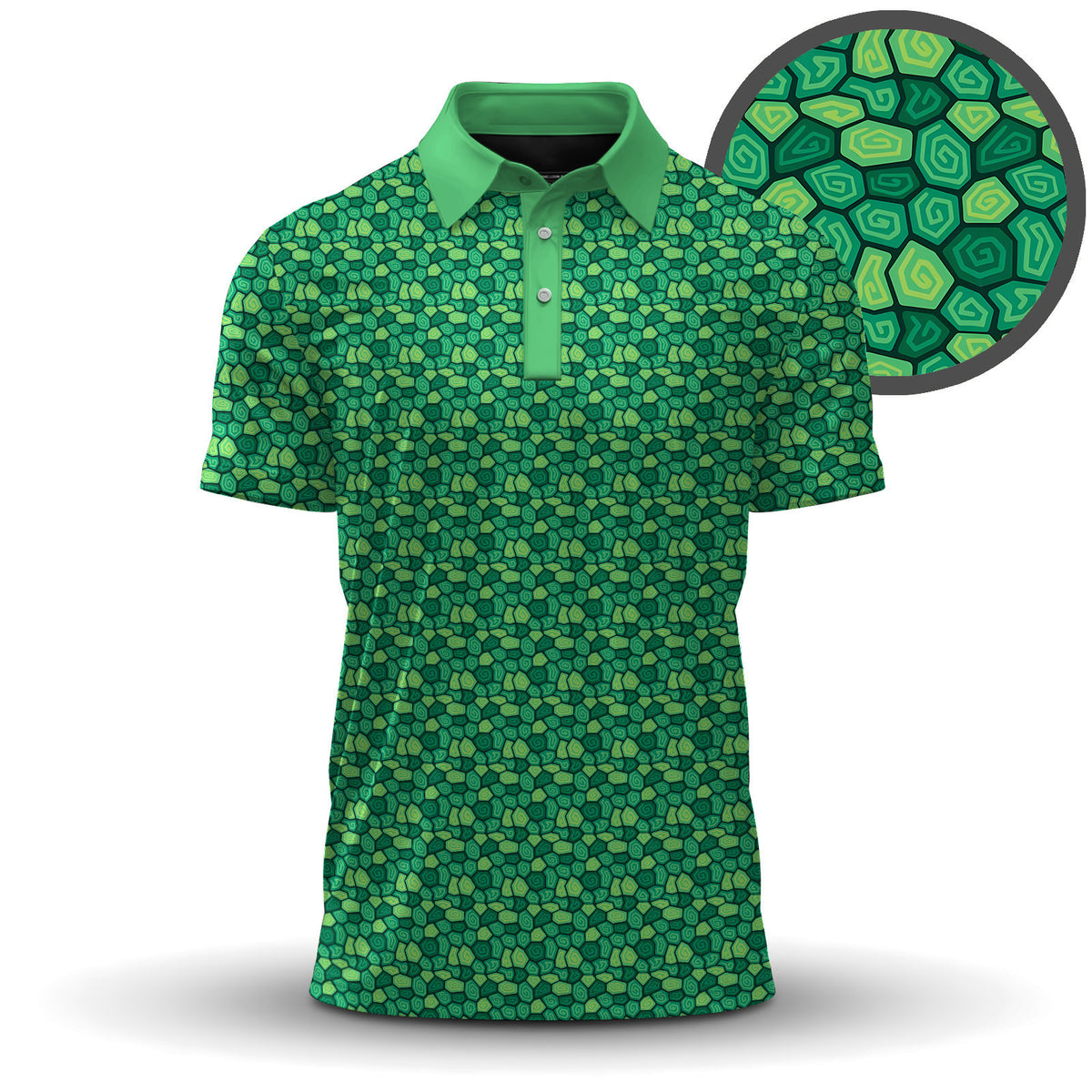 Turtle Shell Pattern Men Polo Shirt