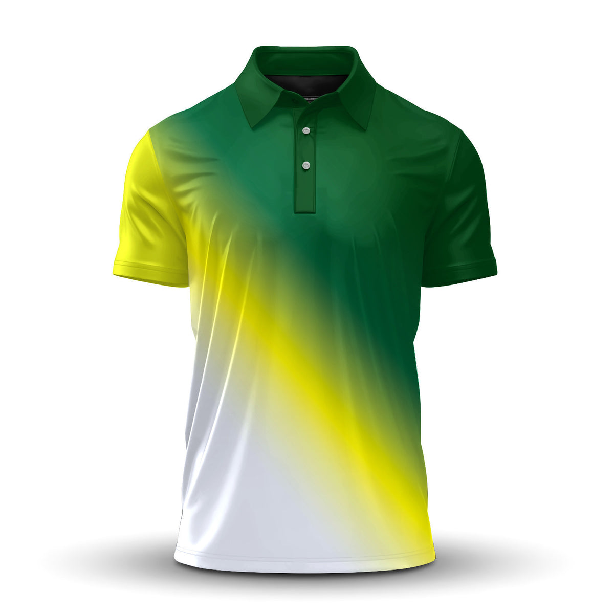 Ombre Green Yellow Men Polo Shirt