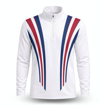 2026 Red Blue Lines White Men Quarter-zip Pullover