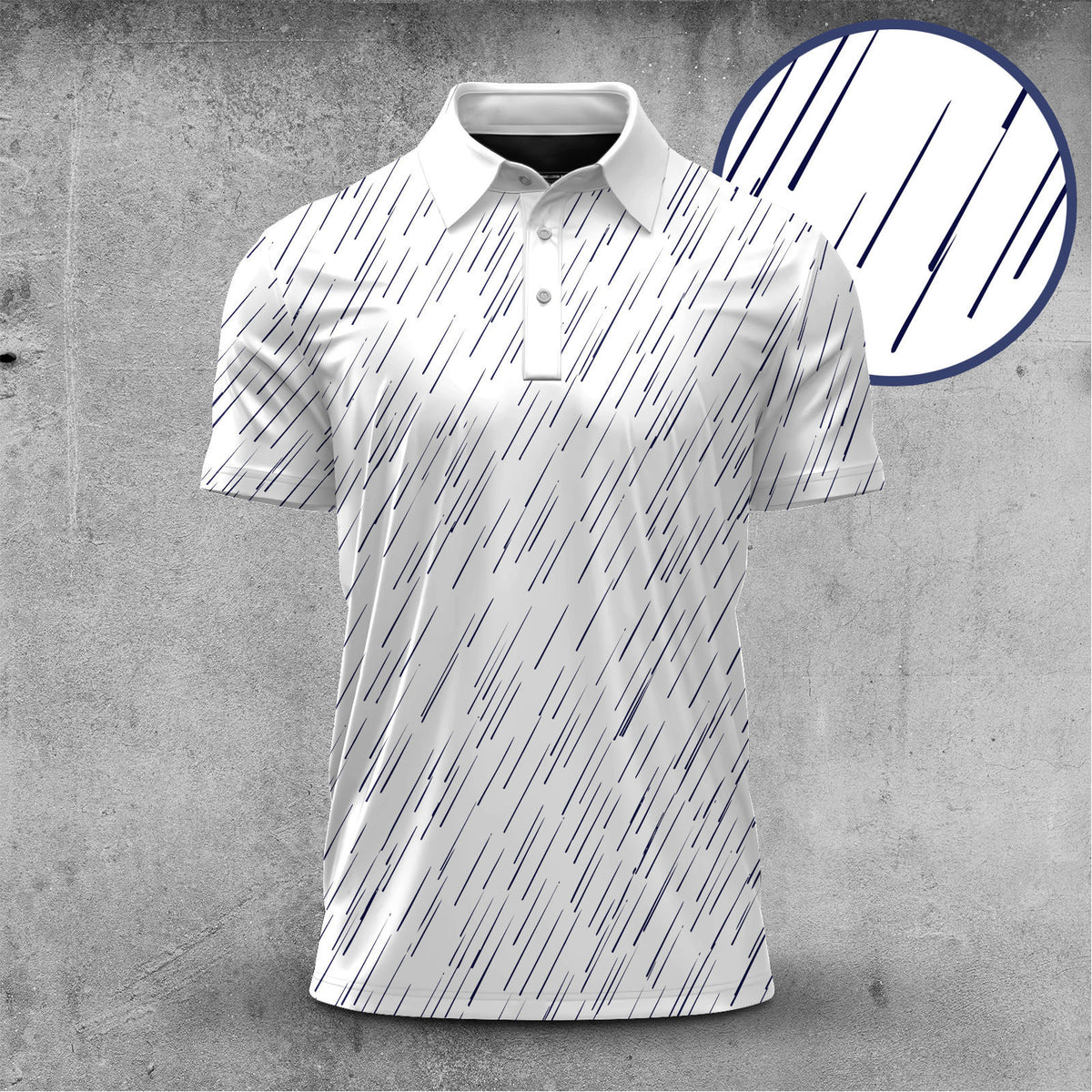 Blue Rain Pattern Men Polo Shirt