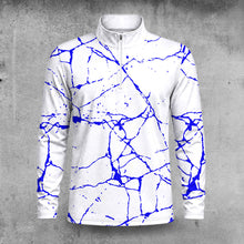 Blue Paint Flakes 2027 Men Quarter-zip Pullover