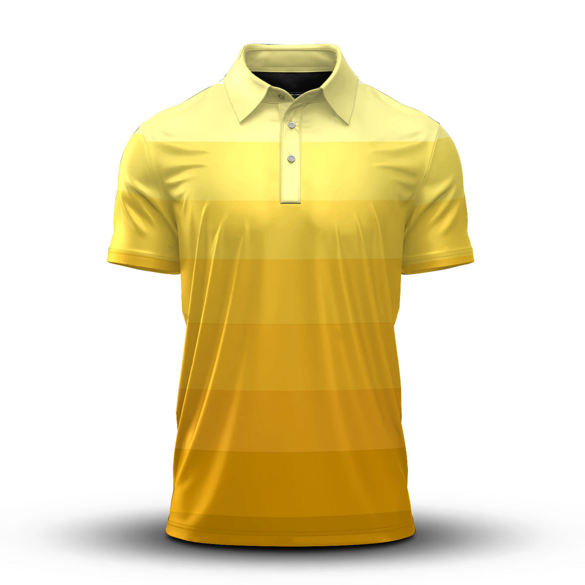 2026 Gradient Yellow Horizontal Lines Men Polo Shirt