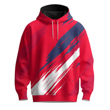 Red Sporty Pattern Blue White Men Hoodie