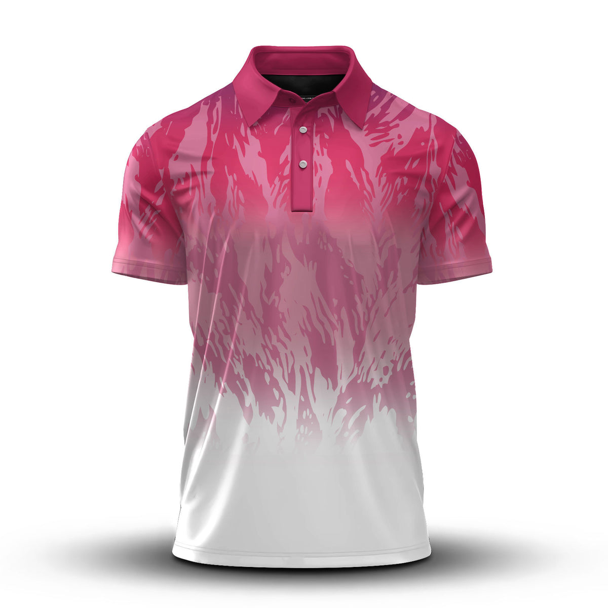 2027 Pink And White Men Polo Shirt