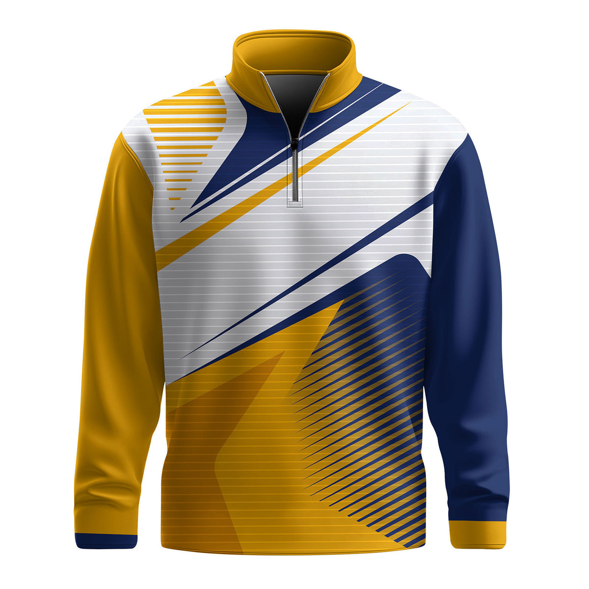 Blue Yellow White 2026 Men Quarter-zip Pullover
