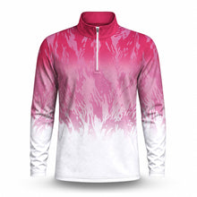 2027 Pink And White Men Quarter-zip Pullover